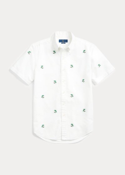 Camisa Oxford Polo Ralph Lauren Hombre Blancos - Palm Tree - OYQHK1046